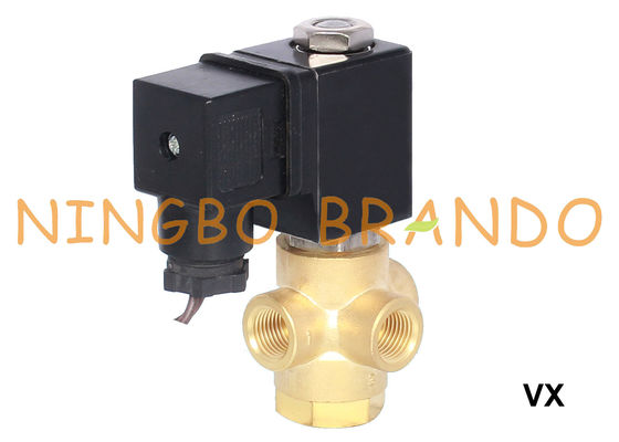 Vanne électromagnétique en laiton de 3 manières 1/8&quot; 1/4&quot; normalement fermés 12V 24V 110V 220V
