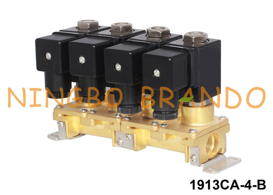 1/8&quot; 1/4&quot; multiple combinaison en laiton 24V 220V de vanne électromagnétique de 4 groupes