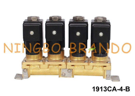 Multi-manière en laiton empilable 1/8&quot; 1/4&quot; de vanne électromagnétique de 4 groupes 24V 220V