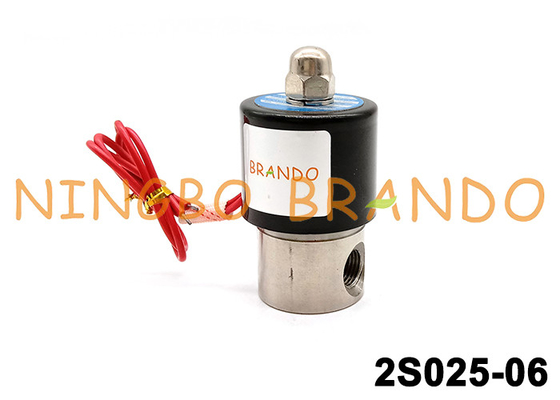 2S025-06 SUS-6 1/8&quot; vanne électromagnétique électrique d'acier inoxydable de l'eau