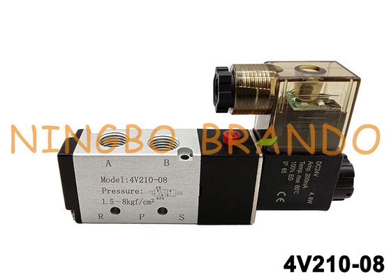 manière 4V210-08 5/2 1/4&quot; vanne électromagnétique d'Airtac DC24V AC220V 4V210-08-B