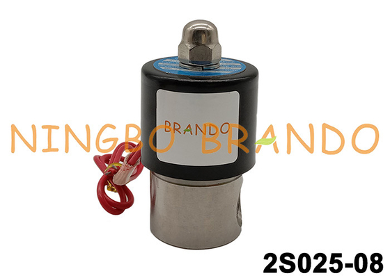 vanne électromagnétique de l'acier inoxydable 2S025-08 DC24V AC220V 1/4"