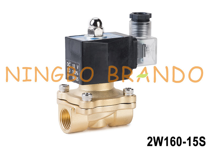 2W160-15 1/2'' 2 Way NC soupape solénoïde en laiton avec bobine IP65 24V 220V