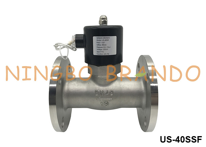 DN40 soupape solénoïde en acier inoxydable à eau chaude à vapeur à flèche 1,5'' 24V 110V 220V