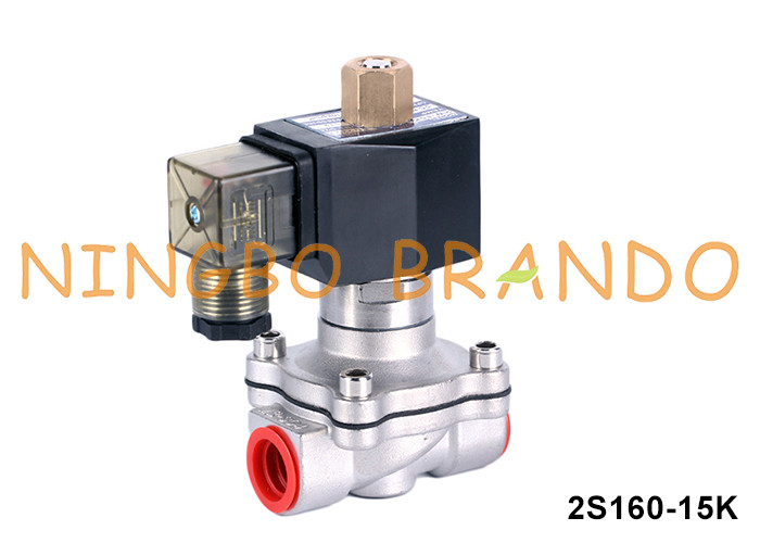 1/2'' 2 Way normalement ouverte à l'eau soupape solénoïde en acier inoxydable 220V 110V 24V 12V