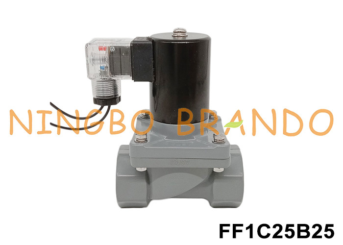 1' DN25 soupape magnéto-électrique anti-corrosion avec corps en CPVC 24V 110V 220V