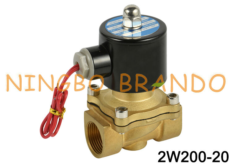 2W200-20 3/4' soupape solénoïde en laiton 2/2 voie normalement fermée 24V 110V 220V