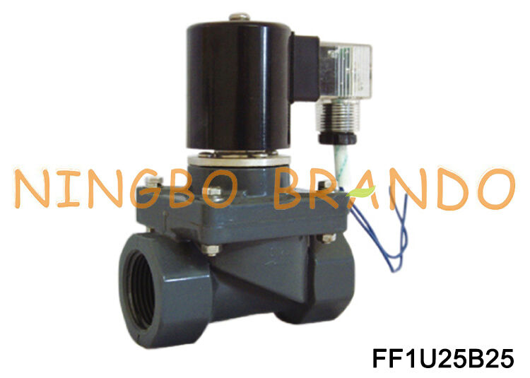 Électrovanne normalement fermée anticorrosion UPVC 1 ''AC220V AC110V DC24V