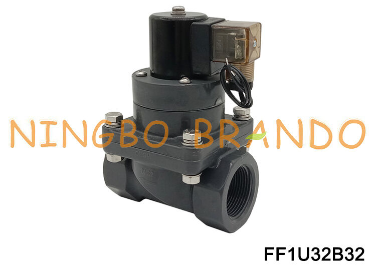 1-1/4" électrovanne électrique anti-corrosion chimique UPVC DN32