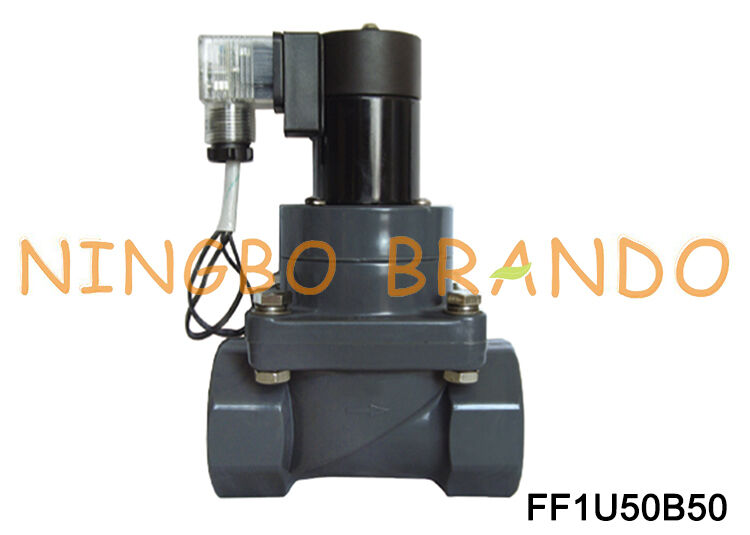 Électrovanne anticorrosion UPVC 2 '', normalement fermée AC220V AC110V DC24V