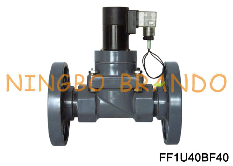 Vanne à membrane à bride 1-1/2 '', vanne anticorrosion UPVC DN40 220V 110V 24V