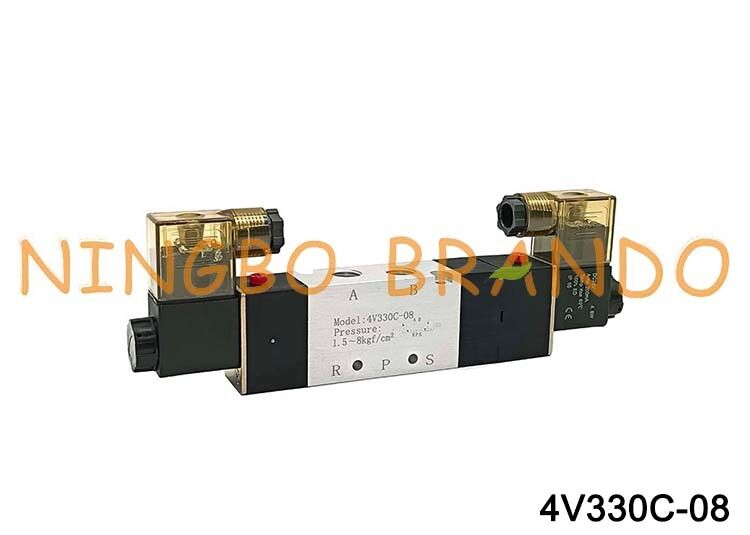 Électrovanne de Type AIRTAC, vanne d'air 4V330C-08 DC 12V 24V AC 110V 220V