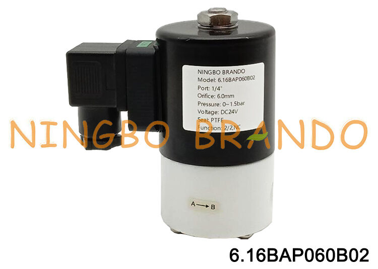 1/4 Inch Anti-corrosive PTFE Solenoid Valve Acid Alkali Isolation Valve