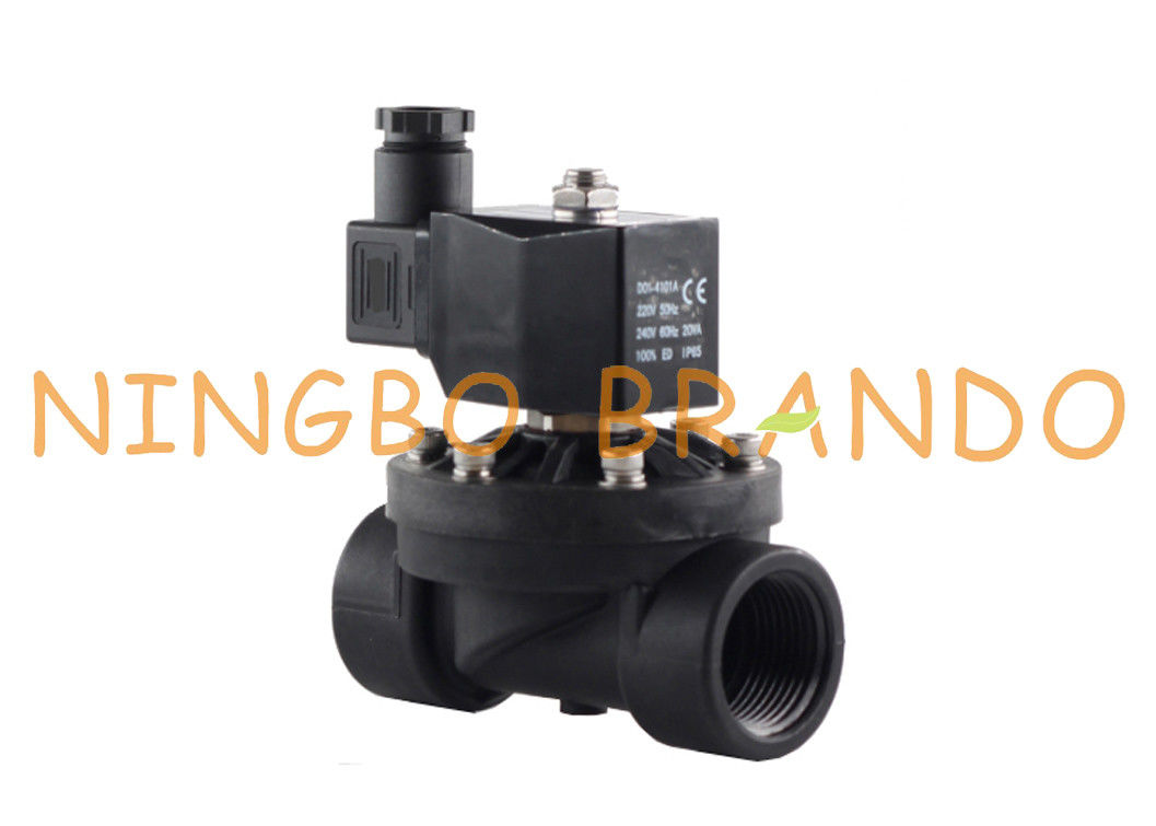 1/2 C.A. électrique en plastique en nylon de la vanne électromagnétique de l'eau de 3/4 pouce PA66 12V 24DC 110V 220V