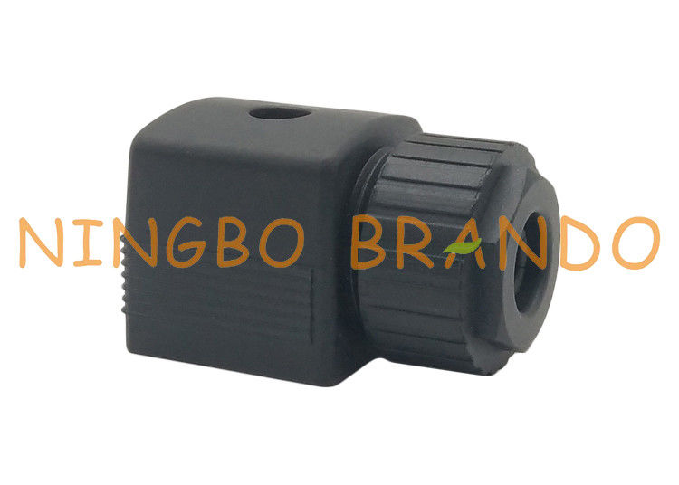 MPM 18mm M3 X 28 3 connecteur noir de bobine de solénoïde de la forme A de Pin DIN 43650