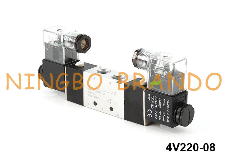 type vanne électromagnétique pneumatique 5/2 4V220-08-B 24VDC de 4V220-08 Airtac