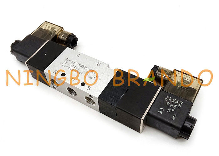 Type vanne électromagnétique d'Airtac pneumatique montée en parallèle de manière de 4V330C-08 5/3