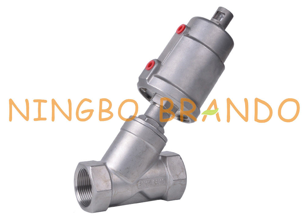 Type valve filetée pneumatique de Y de Seat d'angle 1 1/4&quot; DN32 PN25