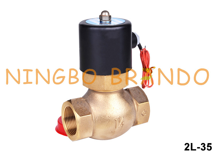 vanne électromagnétique en laiton d'eau chaude de 2L-35 1-1/4 » 12V 24V 110V 220V