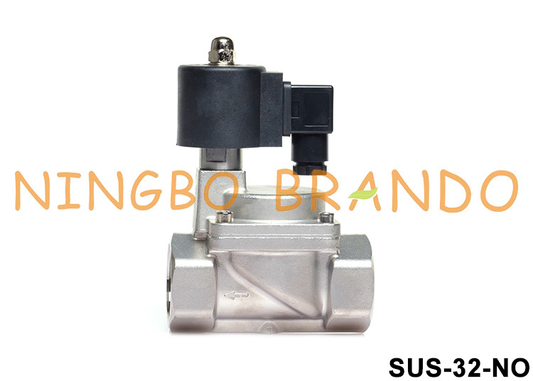1-1/4 » 2 joint ouvert normal 24V 220V de la vanne électromagnétique de la manière solides solubles 304 PTFE