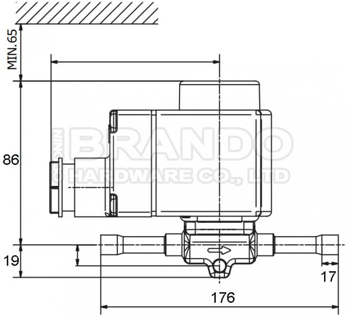 Dimension de 032L1225 EVR15 valve de réfrigération de 7/8 pouce