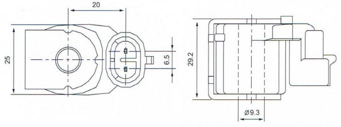 Dimension de bobine de vanne électromagnétique BB09325013 :