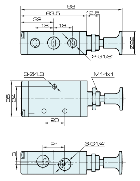 type port pneumatique va-et-vient 1 de 4L210-08 Airtac de la valve 5 de contrôle aérien