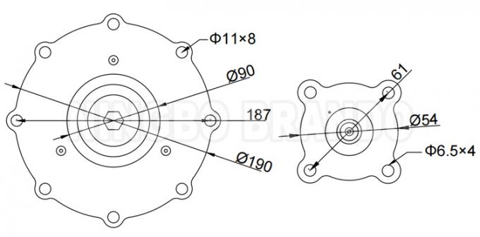 Dimension principale de type kit de réparation de diaphragme C113928 d'ASCO :