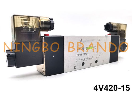 type manière pneumatique 24V 220V de 4V420-15 Airtac de la vanne électromagnétique de contrôle aérien 5/2