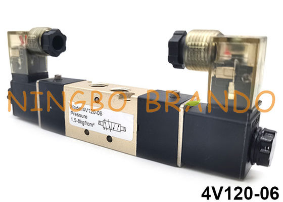 4V120-06 5/2 Voies Airtac Type Pneumatique Double Électrovanne 24V 110V 220V