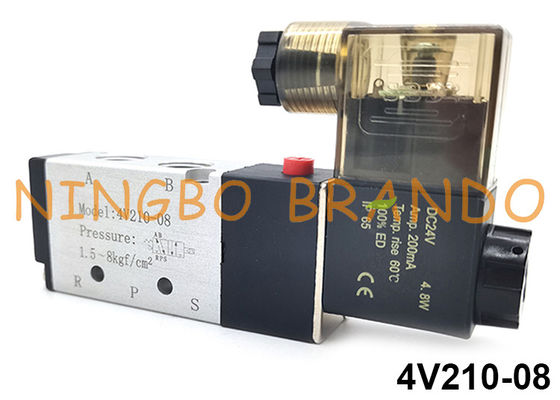 4V210-08 5/2 Voies Airtac Type Électrovanne Pneumatique Simple 24V 110V 220V