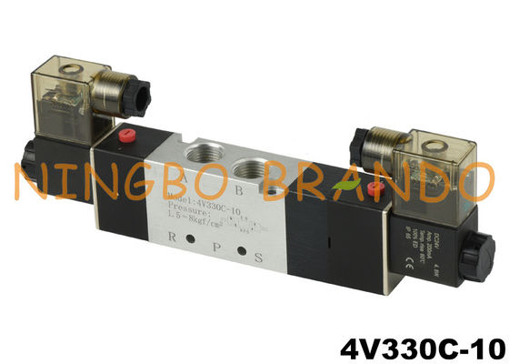 4V330C-10 Vanne de commande d'air pneumatique à double solénoïde 3/8 '' 24V DC 220V AC