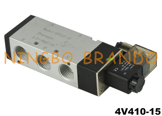 4V410-15 5/2 Voies 1/2 '' Air Pneumatique Électrovanne 24V DC 220V AC