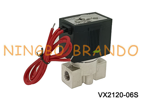 Électrovanne en acier inoxydable de Type SMC Vx2120, 1/4 pouces, 2/2 voies, 220V 24V