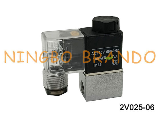 2V025-06 électrovanne d'huile d'eau d'air normalement fermée G1/8 ''220V 110V 24V