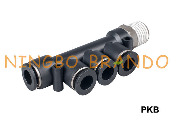 Embouts de durites pneumatiques en plastique de branche triple masculine de PKB 1/8" 1/4" 3/8" 1/2 »