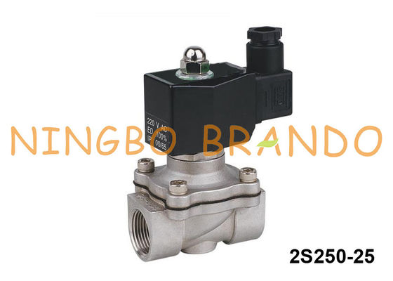 2S250-25 1 vanne électromagnétique de l'eau d'acier inoxydable de la manière OR de pouce 2 24V 220V