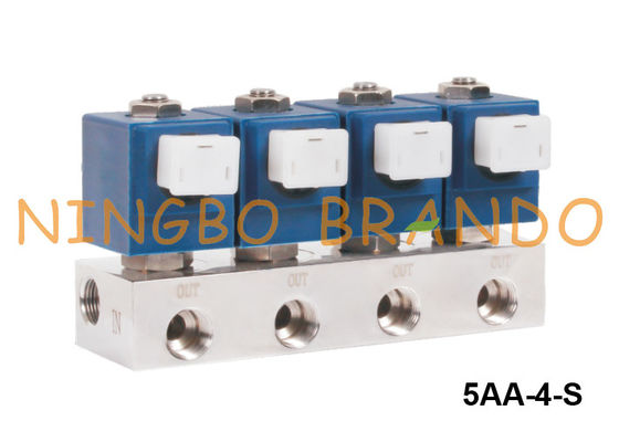 Vanne électromagnétique montée par tubulure d'acier inoxydable 1/4" 3/8" 1/2 » 24V 220V