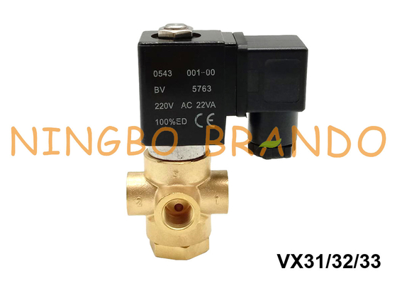 Type d'ASCO 3 vanne électromagnétique en laiton de manière pour 1/8" 1/4" eau-air 24V 220V